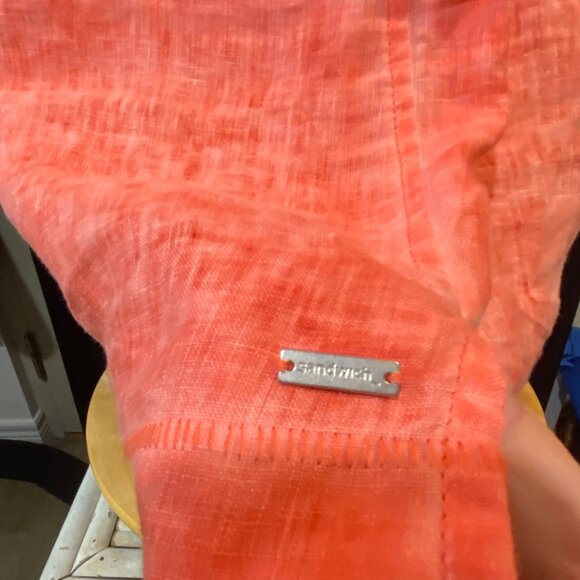 *20🤗You Are Sweet💛 Salmon Sandwich Pure Linen Dress - Picture 7 of 14